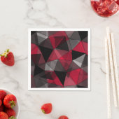 Abstrakt Schwarz, rot, grau geometrisch. Serviette (Beispiel)