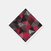 Abstrakt Schwarz, rot, grau geometrisch. Serviette (Ecke)