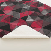 Abstrakt Schwarz, rot, grau geometrisch. Sherpadecke (3/4)