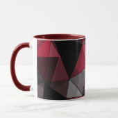Abstrakt Schwarz, rot, grau geometrisch. Tasse (Links)