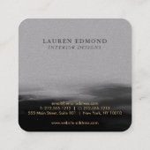 Abstrakt Schwarz-Tinte Pinselstrich Premium Grau Quadratische Visitenkarte (Rückseite)