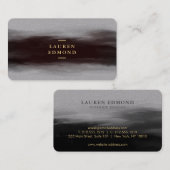 Abstrakt Schwarz-Tinte Pinselstrich Premium Grau Visitenkarte (Vorne/Hinten)