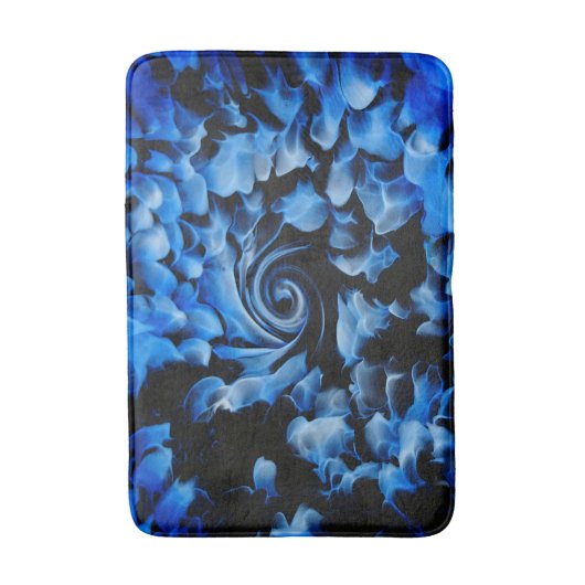 Abstrakt Schwarz und Blau Badematte (Vorderseite Vertikal)