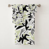 Abstrakt, schwarz und grün, Jugend, modern, kreati Badhandtuch Set (Insitu)