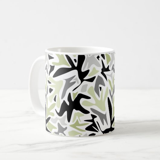 Abstrakt, schwarz und grün, Jugend, modern, kreati Kaffeetasse (Vorderseite Links)