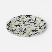 Abstrakt, schwarz und grün, Jugend, modern, kreati Pappteller (Schrägansicht)