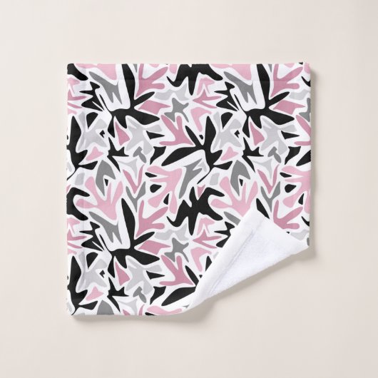 Abstrakt, schwarz und rosa, Jugend, moderne Tablet Badhandtuch Set (Waschlappen)
