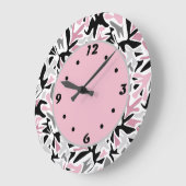 Abstrakt, schwarz und rosa, Jugend, moderne Tablet Große Wanduhr (Winkel)
