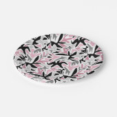 Abstrakt, schwarz und rosa, Jugend, moderne Tablet Pappteller (Schrägansicht)