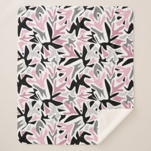 Abstrakt, schwarz und rosa, Jugend, moderne Tablet Sherpadecke