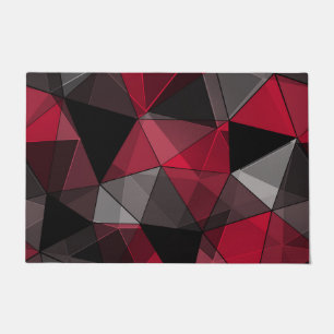 Abstrakt, schwarz und rot, Dreieck, geometrisch, b Fußmatte