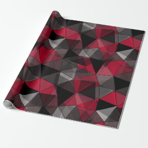 Abstrakt, schwarz und rot, Dreieck, geometrisch Geschenkpapier