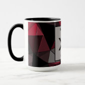 Abstrakt, schwarz und rot, Monogramm, Logo Tasse (Links)