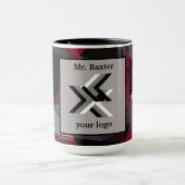 Abstrakt, schwarz und rot, Monogramm, Logo Tasse (Zentrum)