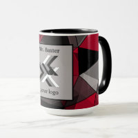 Abstrakt, schwarz und rot, Monogramm, Logo