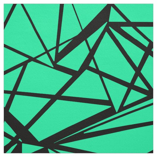 Abstrakt Schwarz und Türkis Stoff (Muster)