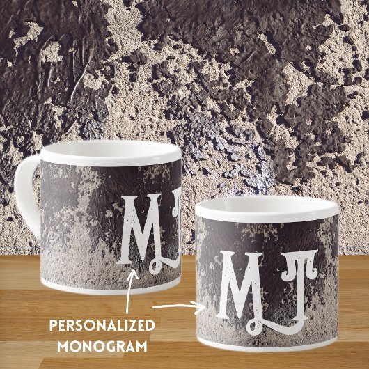 Abstrakt, schwarz und weiß (geknackte Wand) Espressotasse