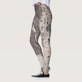 Abstrakt, schwarz und weiß (geknackte Wand) Leggings (Links)