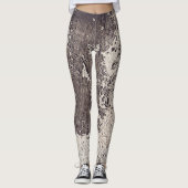Abstrakt, schwarz und weiß (geknackte Wand) Leggings (Vorderseite)