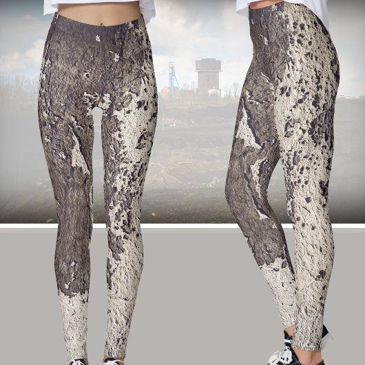 Abstrakt, schwarz und weiß (geknackte Wand) Leggings