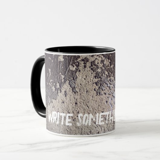 Abstrakt, schwarz und weiß (geknackte Wand) Tasse (Vorderseite Links)