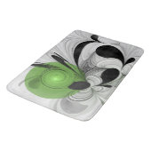 Abstrakt Schwarz und Weiß mit einem grünen Fraktal Badematte (Schrägansicht)