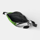 Abstrakt Schwarz und Weiß mit einem grünen Fraktal Bauchtasche (Offen)