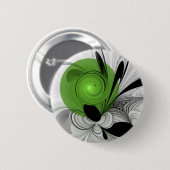 Abstrakt Schwarz und Weiß mit einem grünen Fraktal Button (Vorne & Hinten)