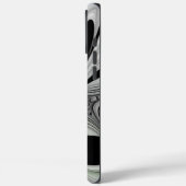 Abstrakt Schwarz und Weiß mit einem grünen Fraktal Case-Mate iPhone Hülle (Rückseite / Links)