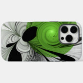 Abstrakt Schwarz und Weiß mit einem grünen Fraktal Case-Mate iPhone Hülle (Rückseite (Horizontal))