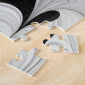 Abstrakt Schwarz und Weiß mit einem grünen Fraktal Puzzle (Seite)