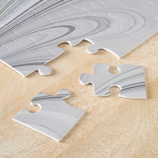 Abstrakt Schwarz und Weiß mit einem grünen Fraktal Puzzle (Seite)