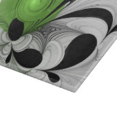 Abstrakt Schwarz und Weiß mit einem grünen Fraktal Schneidebrett (Ecke)