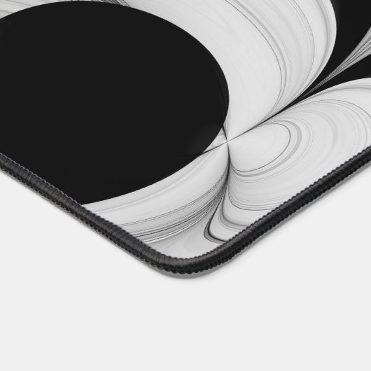 Abstrakt Schwarz und Weiß mit einem grünen Fraktal Schreibtischunterlage (Ecke)