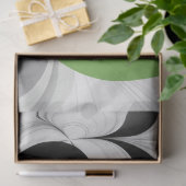 Abstrakt Schwarz und Weiß mit einem grünen Fraktal Seidenpapier (Geschenk)