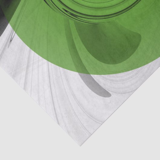 Abstrakt Schwarz und Weiß mit einem grünen Fraktal Seidenpapier (Detail)