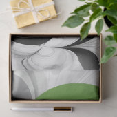 Abstrakt Schwarz und Weiß mit einem grünen Fraktal Seidenpapier (Geschenk)