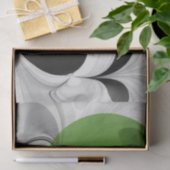 Abstrakt Schwarz und Weiß mit einem grünen Fraktal Seidenpapier (Geschenk)