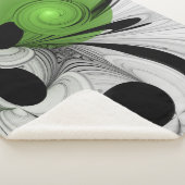 Abstrakt Schwarz und Weiß mit einem grünen Fraktal Sherpadecke (3/4)