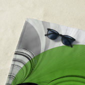 Abstrakt Schwarz und Weiß mit einem grünen Fraktal Strandtuch (Beispiel)