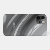 Abstrakt, schwarz und weiß, Name weiß Case-Mate iPhone Hülle (Rückseite (Horizontal))