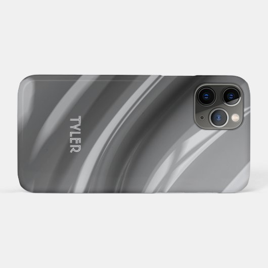 Abstrakt, schwarz und weiß, Name weiß Case-Mate iPhone Hülle (Rückseite (Horizontal))