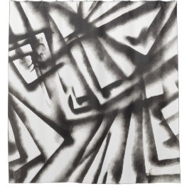 Abstrakt Schwarz/Weiß Duschvorhang