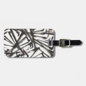 Abstrakt Schwarz/Weiß Gepäckanhänger (Vorderseite horizontal)