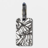 Abstrakt Schwarz/Weiß Gepäckanhänger (Rückseite vertikal)