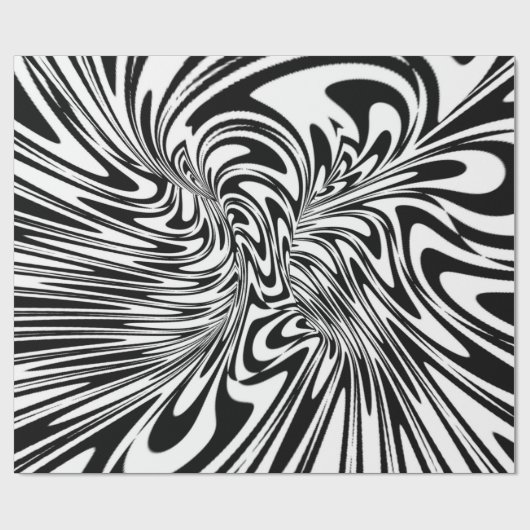 abstrakt Schwarz-Weiß Geschenkpapier (Flach)
