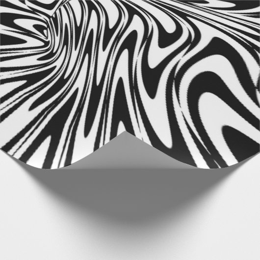 abstrakt Schwarz-Weiß Geschenkpapier (Ecke)