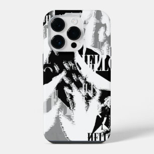 Abstrakt Schwarz Weiß Grau iPhone 14 Pro Hülle
