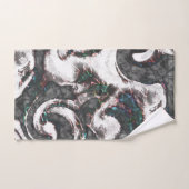 Abstrakt Schwarz/Weiß mit farbigen Details oder ve Badhandtuch Set (Handtuch)