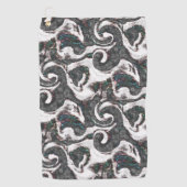 Abstrakt Schwarz/Weiß mit farbigen Details oder ve Golfhandtuch (Vorderseite)